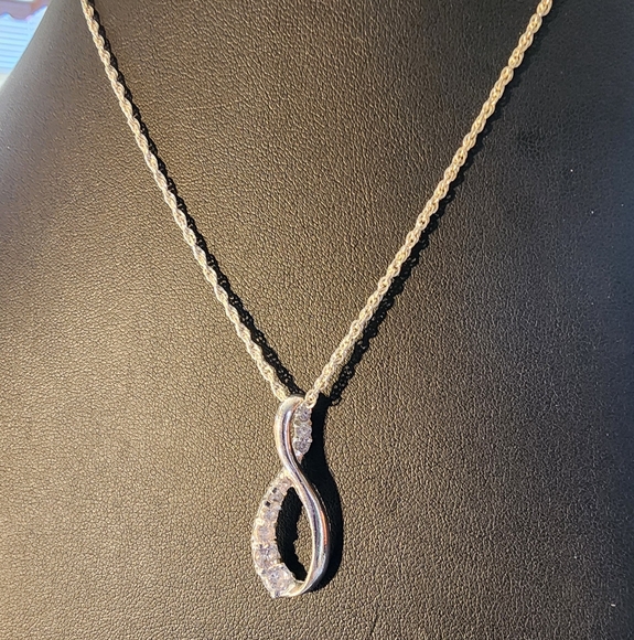 Avon Infinity Pendant Necklace with Sparkling Rhinestones - Picture 2 of 5